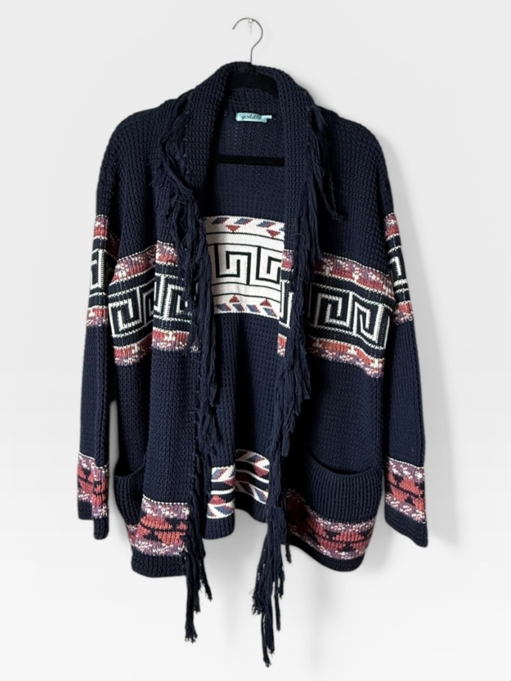 Goddis Fringe Knitted Cardigan Size Small/Medium (M)